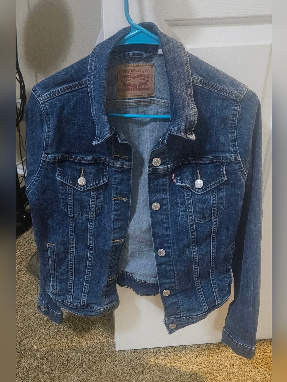 Levi's Indigo Blue Denim Jacket with Button-Front